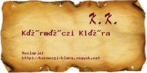 Körmöczi Klára névjegykártya