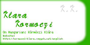 klara kormoczi business card