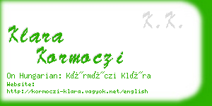 klara kormoczi business card